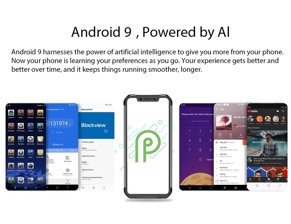 Blackview BV9600 P70 AI Восьмиядерный IP68 прочный смартфон 4 Гб 64G Android 9,0 6,21 ''FHD+ AMOLED Global 4G NFC 16 МП мобильный телефон