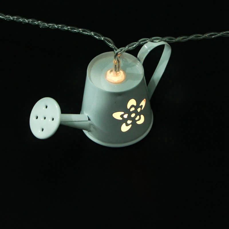 Christmas Tree Ornament Fairy Hollow Watering Can Flower String Lights