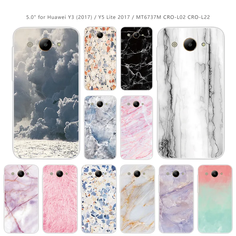 Clear TPU for Huawei Y3 2017 Slim Silicone Y5 Lite Thin Gel Stone Case MT6737M CRO-L02 CRO-L22 |