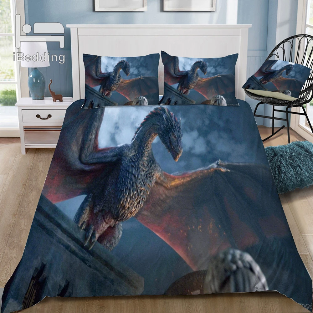 Hot Classic Game of Thrones Dragon 3D Bedding Set Printed Duvet Cover Set Twin Full Queen King Size Dropshipping