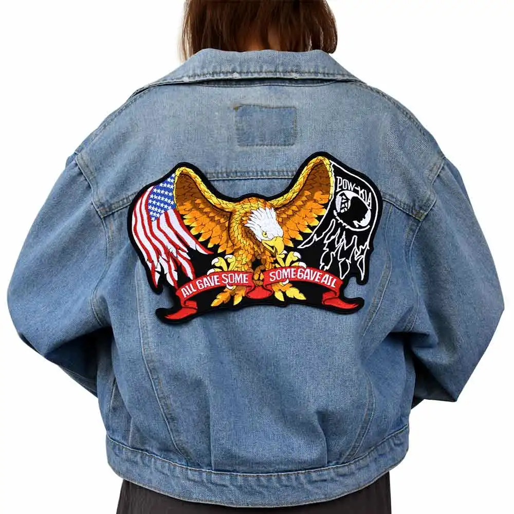 

Eagle Iron On Patch Embroidered Applique Sewing Label punk biker Patches Clothes Stickers Apparel Accessories Badge