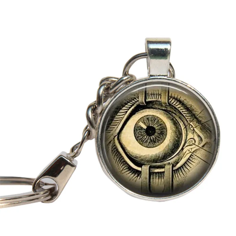 

Steampunk Human Anatomy Keychain Glass Cabochon Science Medical Punk Key Chains Glass Dome Key Ring Brain Eye Jewelry Key Holder