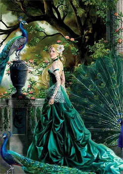 

Diy Diamond Painting Cross Stitch Romantic girl Round Rhinestone Diamond Embroidery Animals Diamond Picture