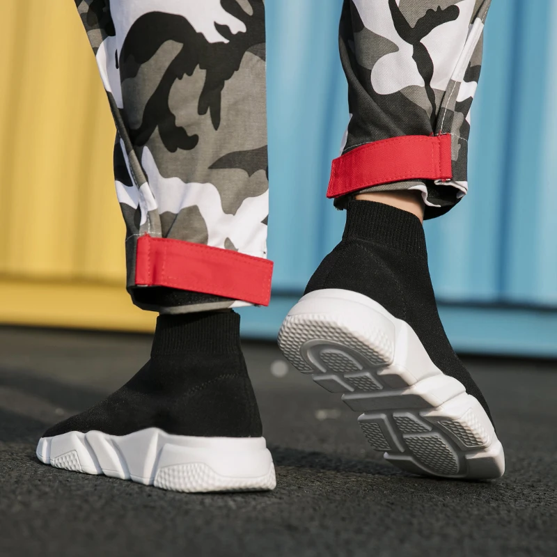 Weweya/Новинка; трендовые мужские кроссовки без шнуровки; Вулканизированная обувь; высокие туфли на плоской подошве; дышащие сетчатые носки; обувь унисекс на плоской подошве; носки; обувь