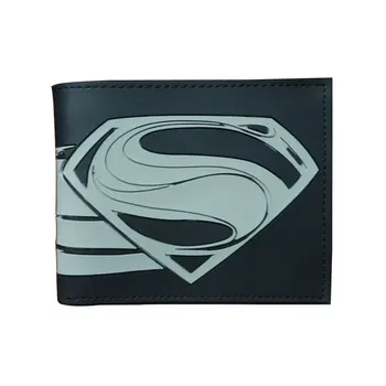 

New Anime Man of Steel Wallets Fashion PVC Short Purse carteira masculina Dollar Price Men Gift Wallet