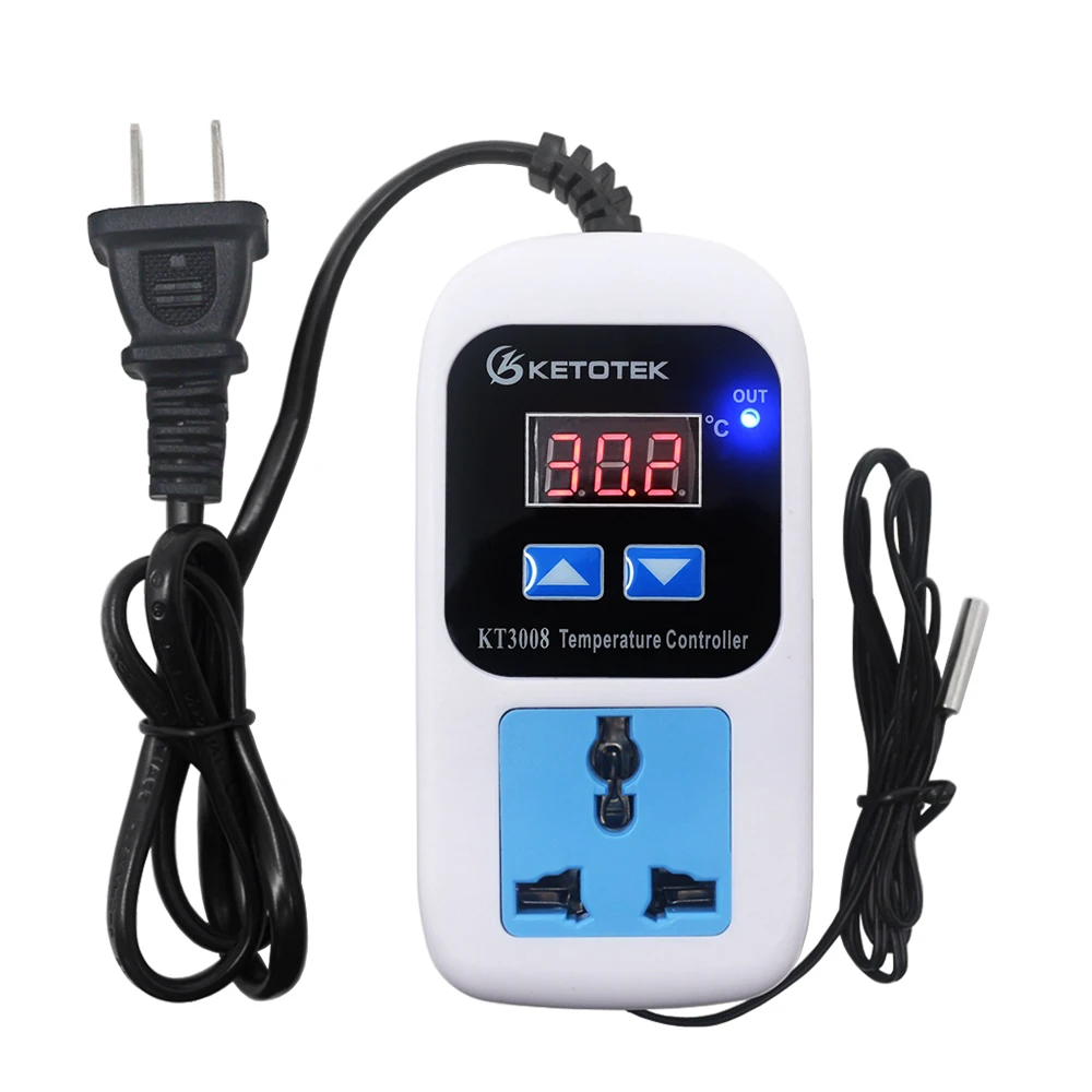 10A Digital Temperature Controller Hygrostat Switch Socket 110V-220V 1pc New 