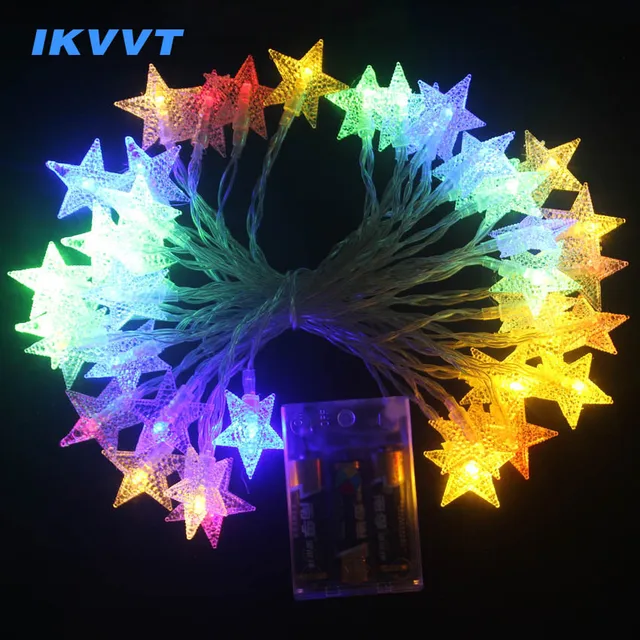 Ikvv Garland Led Star String Lights Indoor Fairy Ikvv Garland Led Star String Lights Indoor Fairy Christmas Tree Wedding Decoration Light Battery Operate Le Lamp