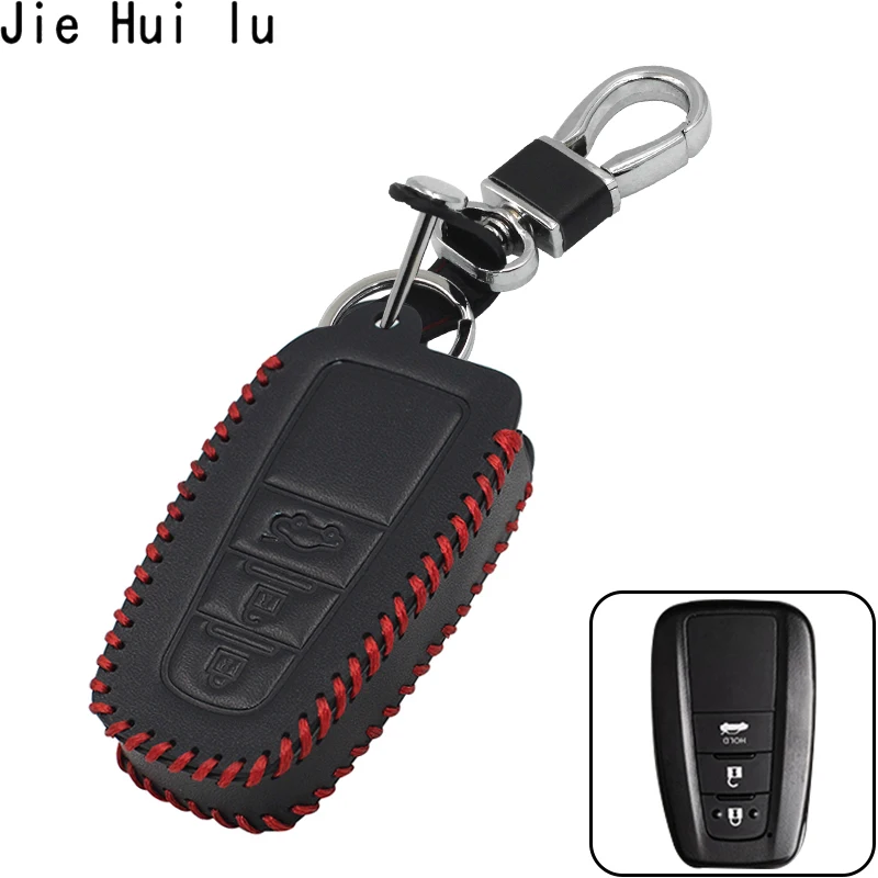 Кожаный чехол для автомобильного ключа Toyota Camry Corolla Crown RAV4 Highlander CHR C-HR Prius Prado Fortuner