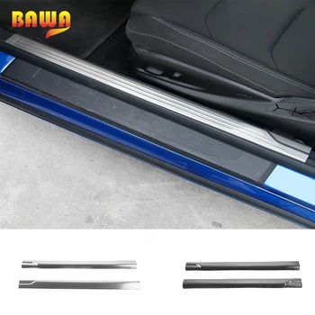 

HANGUP Car Door Pedals Sill Scuff Plate Side Welcome Panel Stickers Inner Accessories For Chevrolet Camaro 2017 Up Car Styling