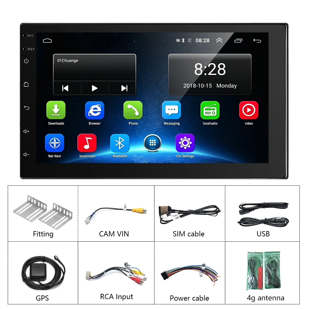 Cheap AMPrime 2 din Car Multimedia 7" Android 2G+32G Car Radio GPS Navigation WIFI Bluetooth FM MP5 Player Support 4G LTE SIM Network 5