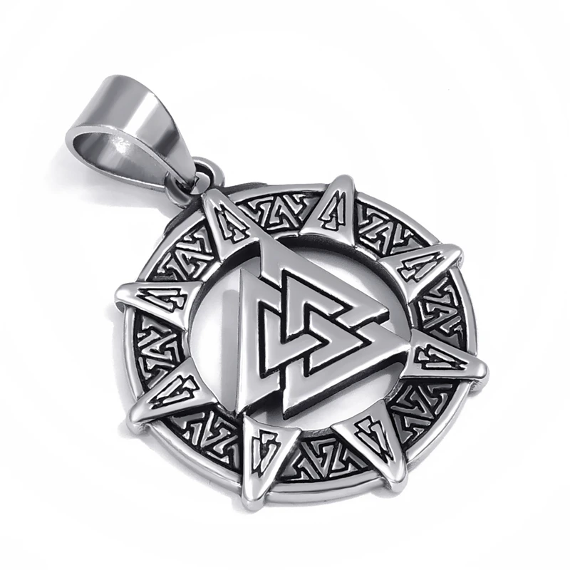 Мужская цепочка из нержавеющей стали викингов Valknut Odin's Norse Warrior кулон с коробкой