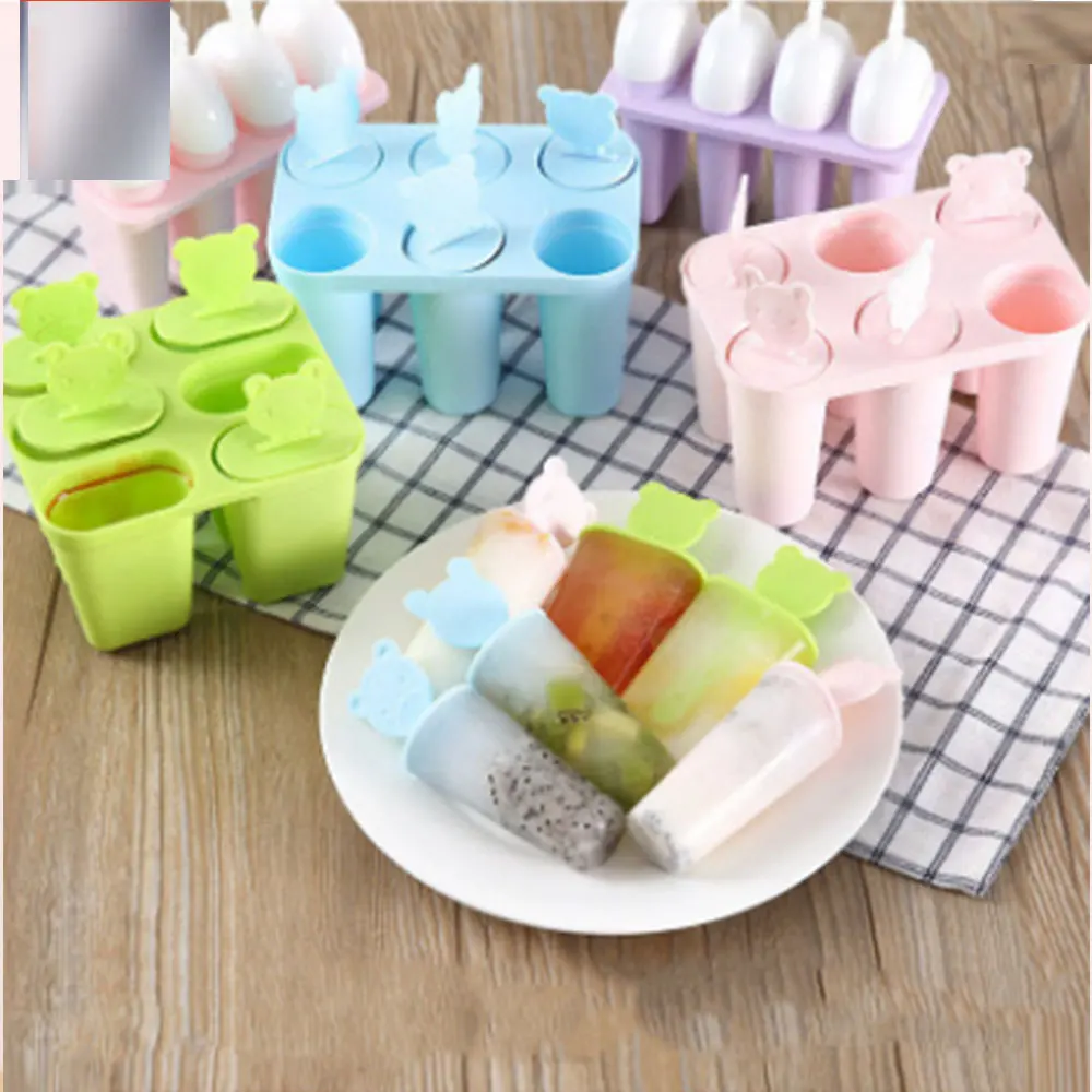 

Ice Cream Popsicle Molds Cooking Tools Rectangle Shaped Reusable DIY Frozen Ice Cream Pop Baking Moulds