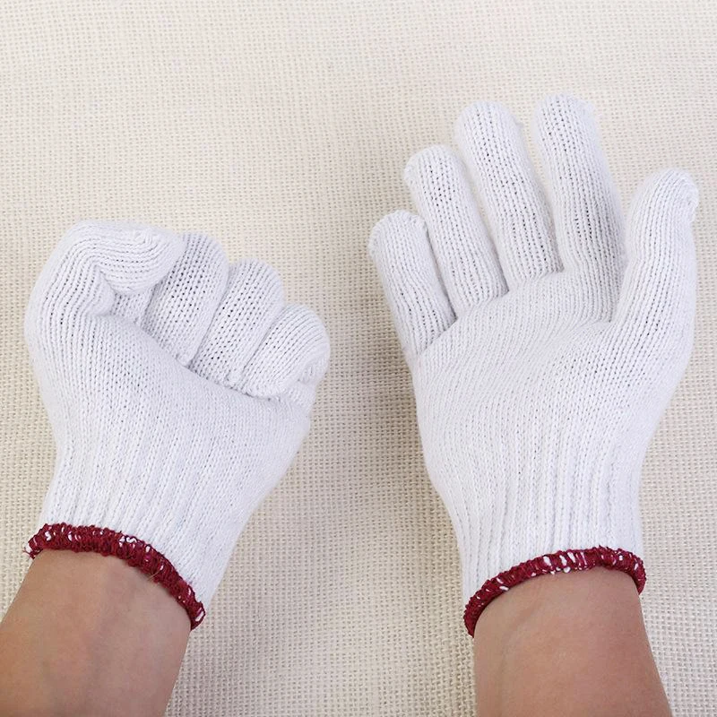 12Pairs/Lot Labor Protection Yarn Gloves 100% Cotton Thread White Site Driver Auto Repair Work GST002 | Безопасность и защита