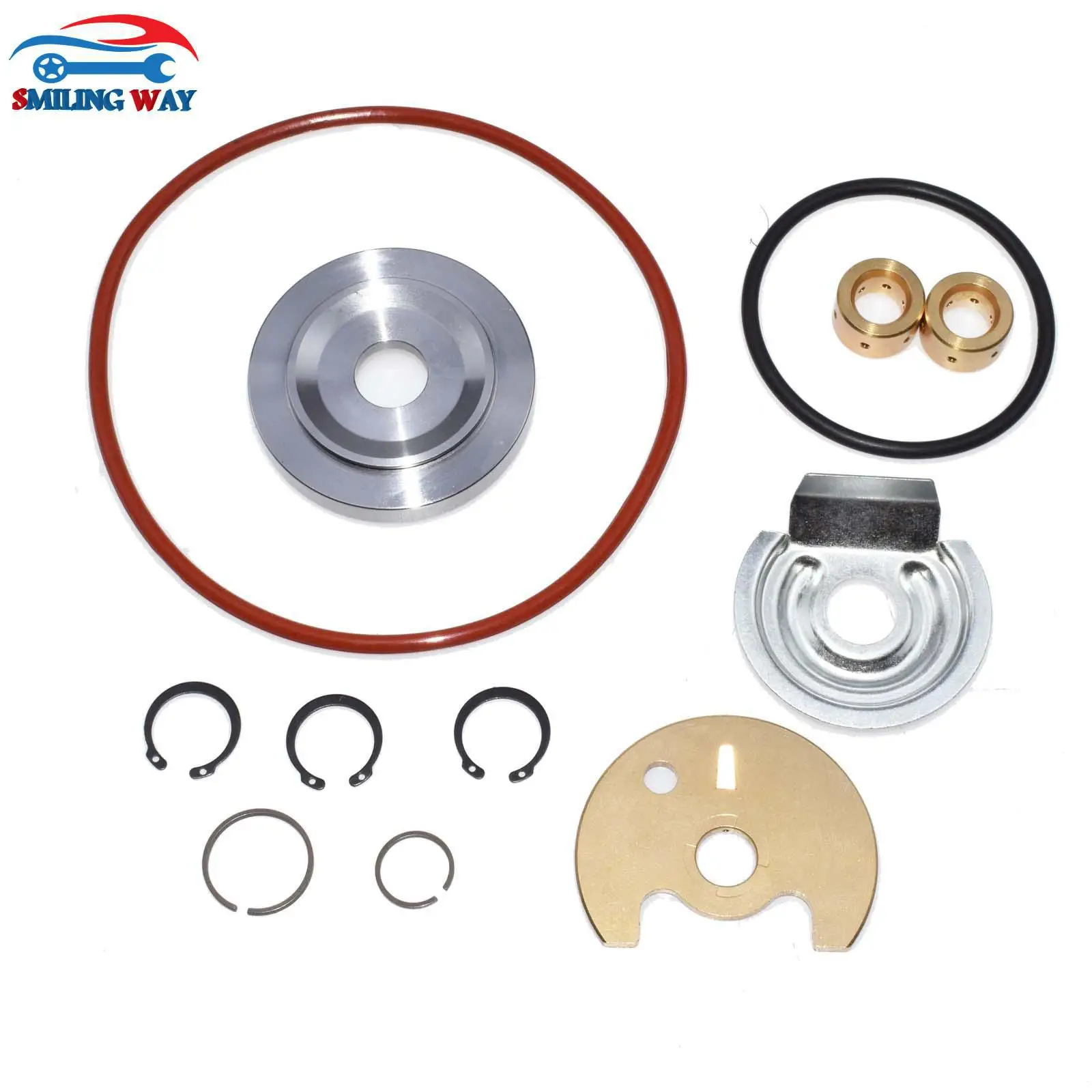 

SMILING WAY# Turbo Charger Repair Rebuild Kit TD05 TD06 TD06H TD06SL2 14G 16G 18G 20G For Mitsubishi Nissan Hyundai 12pcs