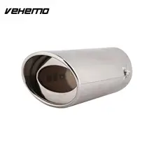 Vehemo Stainless Steel Tail Muffler Exhaust Pipe Tail Throat Universal Auto Replacement Tail Pipe Automobile Durable Silencers