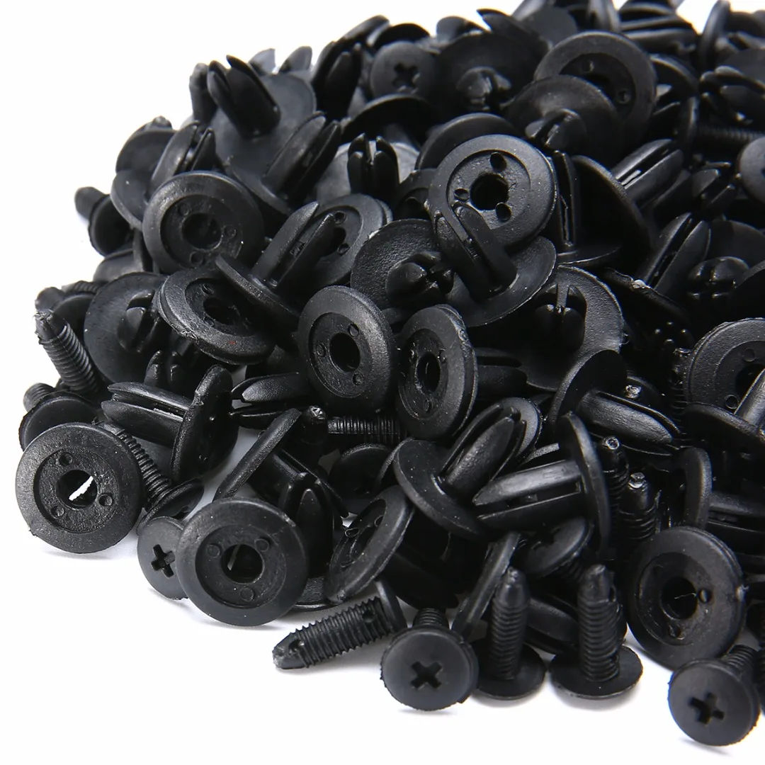 100Pcs/set 6mm Car Plastic Rivets Bumper Fender Retainer Fastener Push Clips Pin for Motorcycle Buses Cars Trains Planes