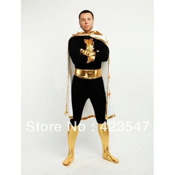 

Black Justice League The Flash Captain Marvel Metallic & Spandex Captain Marvel Costume Halloween CostumesCostumes