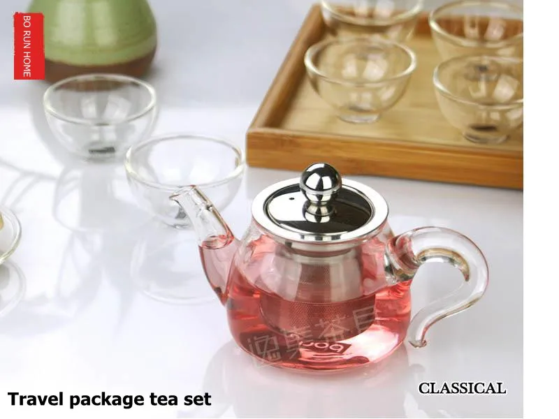 Высокая термостойкость утолщение чайник черный чай цветочный чайник Набор Путешествия Чайный сервиз
