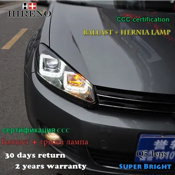 

Hireno Headlamp for 2009-12 Volkswagen Golf 6 Golf6 Headlight Assembly LED DRL Angel Lens Double Beam HID Xenon 2pcs