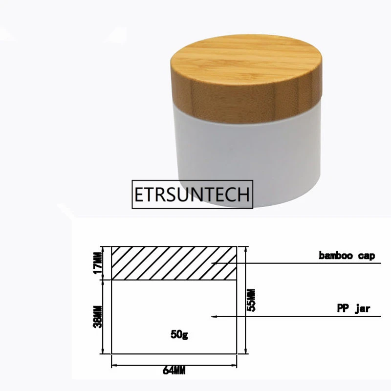 30 г 50 пустой элегантный пластик Маска многоразового бутылки Jar DIY белый косметическая упаковка для крема Jar бамбуковой крышкой кепки