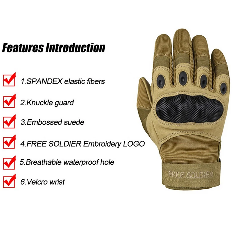 FREE SOLDIER, военные тактические перчатки, антипот, антискольжение. Для активного отдыха, с защитной оболочкой-броней