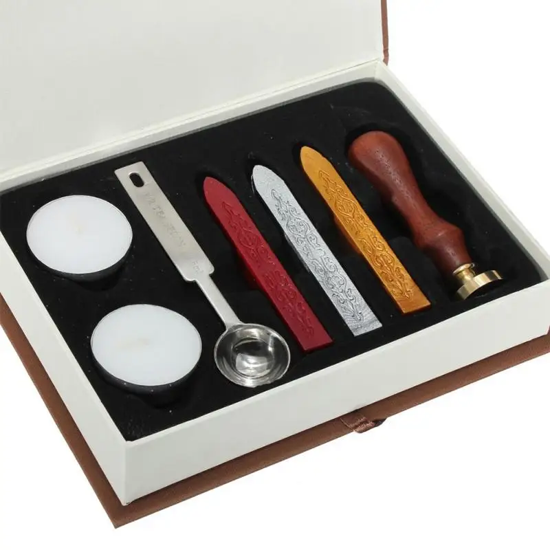 

Seal Sealing Wax Set Stick Stamps For Letters Wedding Invitation Letter Stamp Sealing Wax Stick+candles+spoon+wax