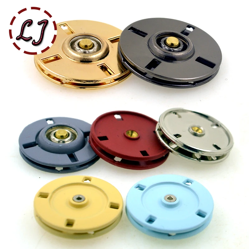 

High quality 10pcs/lot 20mm/21mm/23mm paint thin snap Button Invisible Snaps Fastener press for overcoat sweater accessories DIY