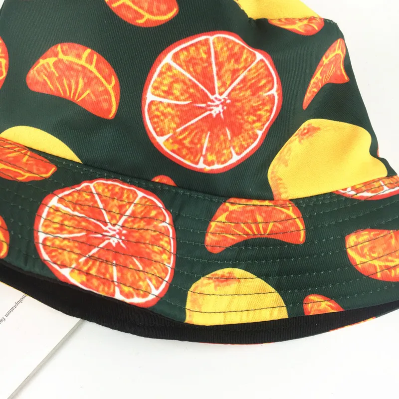 LDSLYJR хлопок апельсин принт Панама для рыбака шляпа на открытом воздухе Дорожная шляпа шляпы от солнца для мужчин и женщин 205