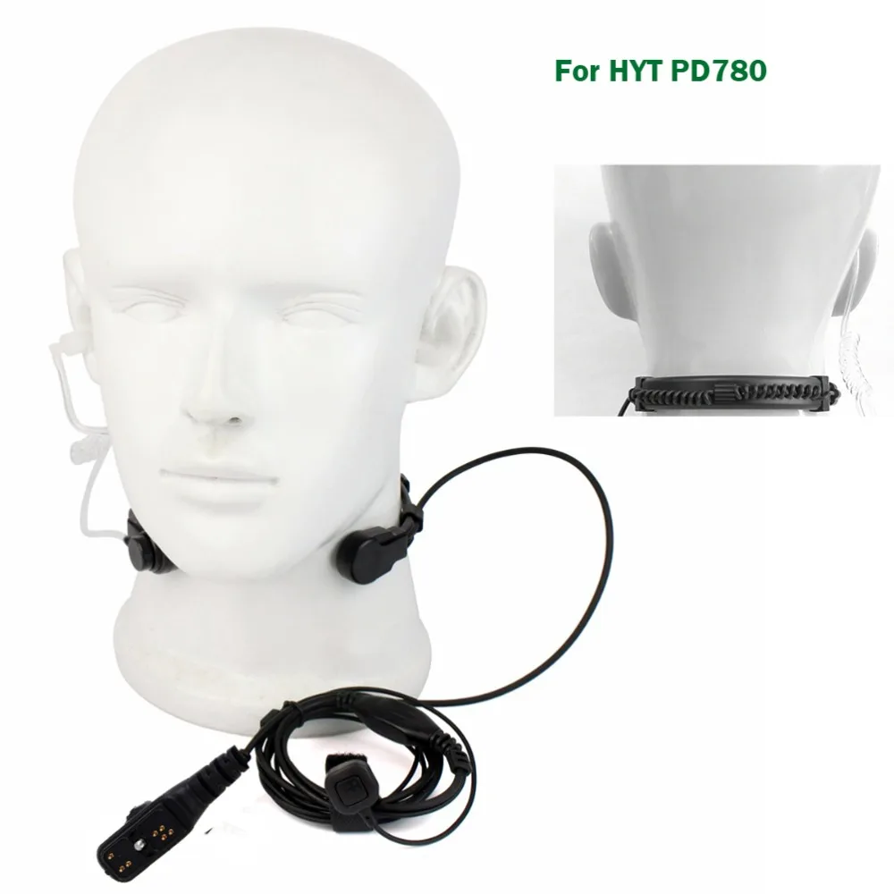FBI Extendable Throat Microphone Headset Earpiece Mic PTT for Hytera