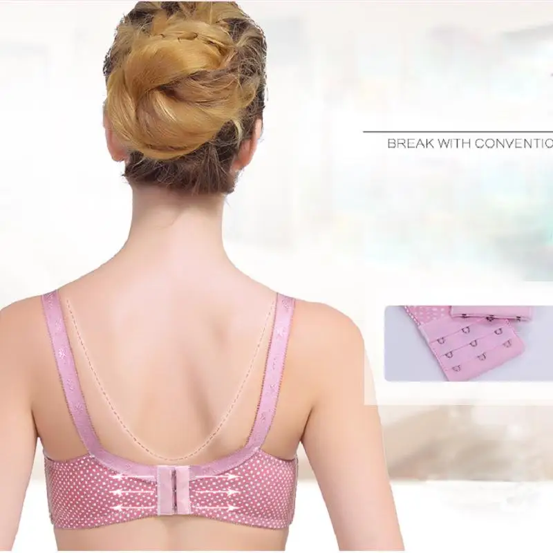 Cotton Nursing Bra For Pregnant Women Underwear No Rims Gather Seamless Open Front Buckle Anti-Sagging Breastfeeding Bra