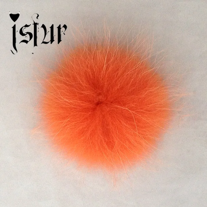 13-14cm енот меха пом poms роскошные меха шары больше цветов - Цвет: orange