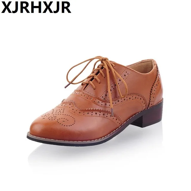 Women's Lace Up Retro Comfort Casual Low Heel Oxfords Shoes Women's Lace Up Retro Comfort Casual Low Heel Oxfords Shoes