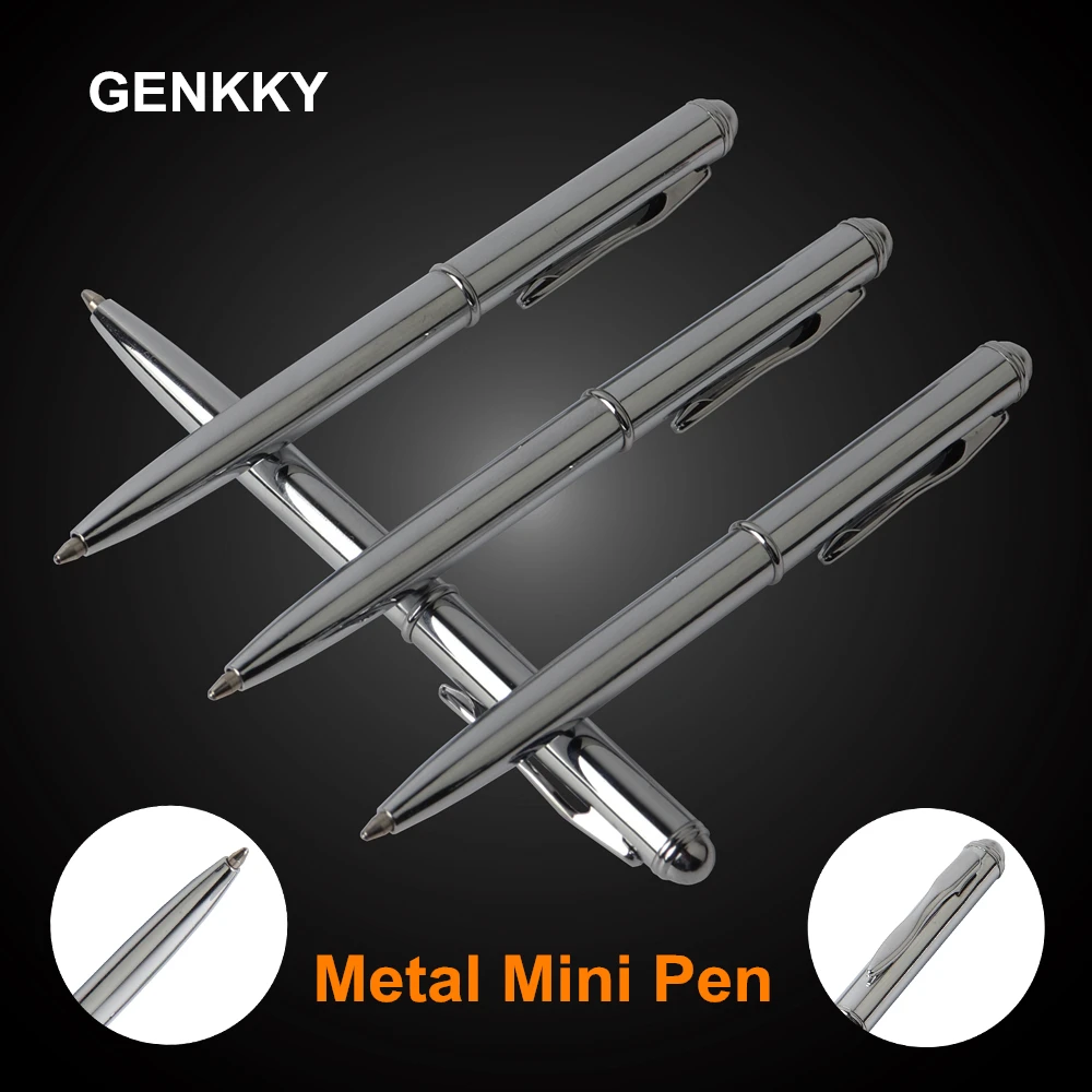 1 шт. GENKKY мини классическая шариковая ручка металлическая вращающаяся стильная ручка может быть заменена в любое время заправка офисных и школьных принадлежностей