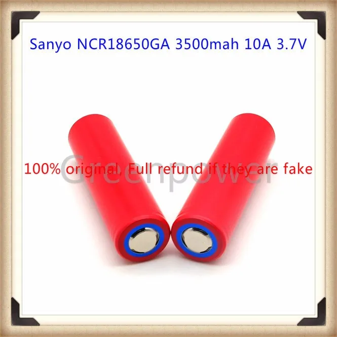 Для Sanyo NCR18650GA 18650 3500 10A 3,7 V аккумуляторная батарея высокого стока с плоским верхом(1 шт