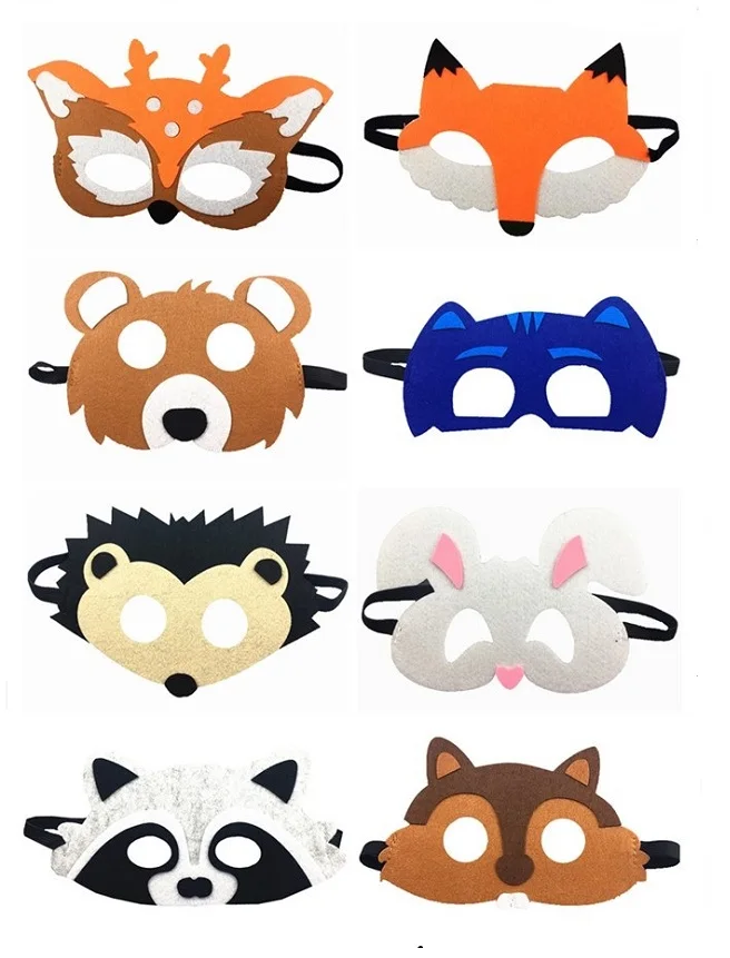 Детская войлочная маска в виде животного для мальчиков и девочек, подарок на день рождения, нарядный костюм, детская Маскарадная маска