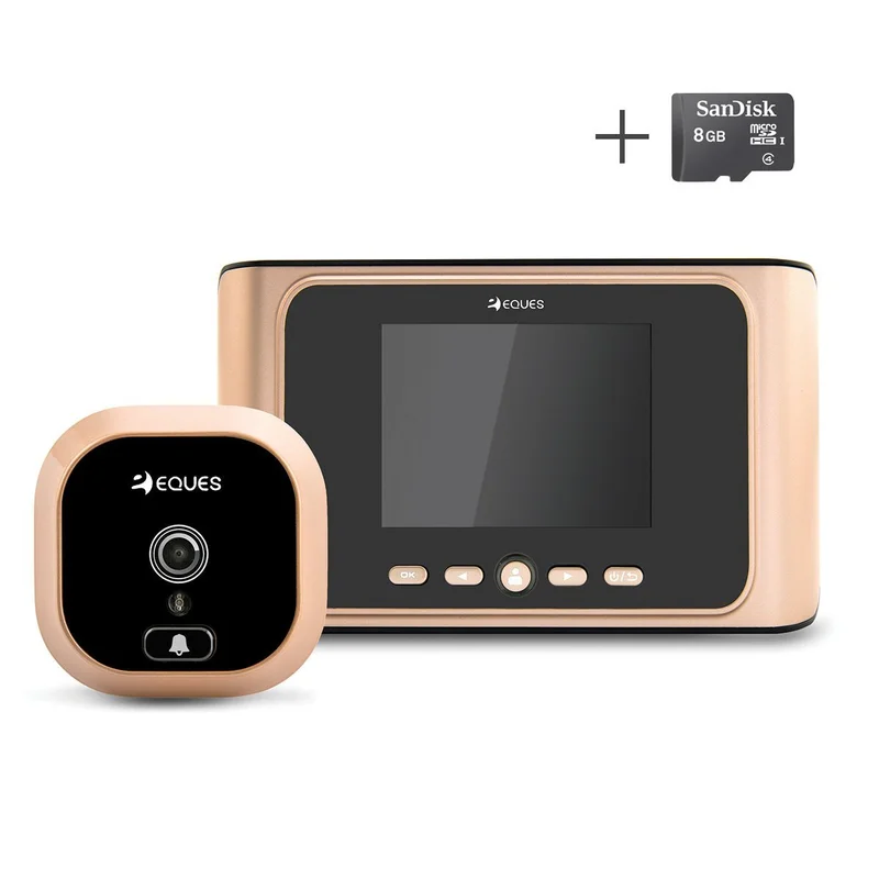 

GX Diffuser Digital Door Viewer & Doorbell - LCD Security Camera Screen Monitor Wide Angle Lens Video Record Photo Shooting