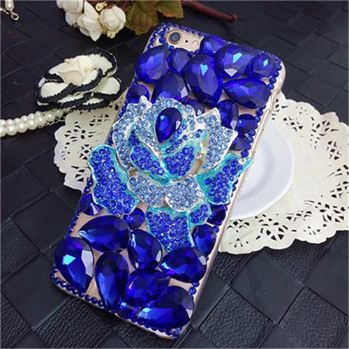 Стразы с розами, сверкающие, украшенные камнями, для samsung Galaxy Note 9/Note 8/A7 /A6S - Цвет: Коричневый