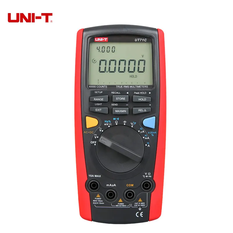 

UNI-T UT71D Digital Multimeter LCD Professional AC DC Volt Amp Ohm Hz Temp. Multi Meters Auto Range True RMS
