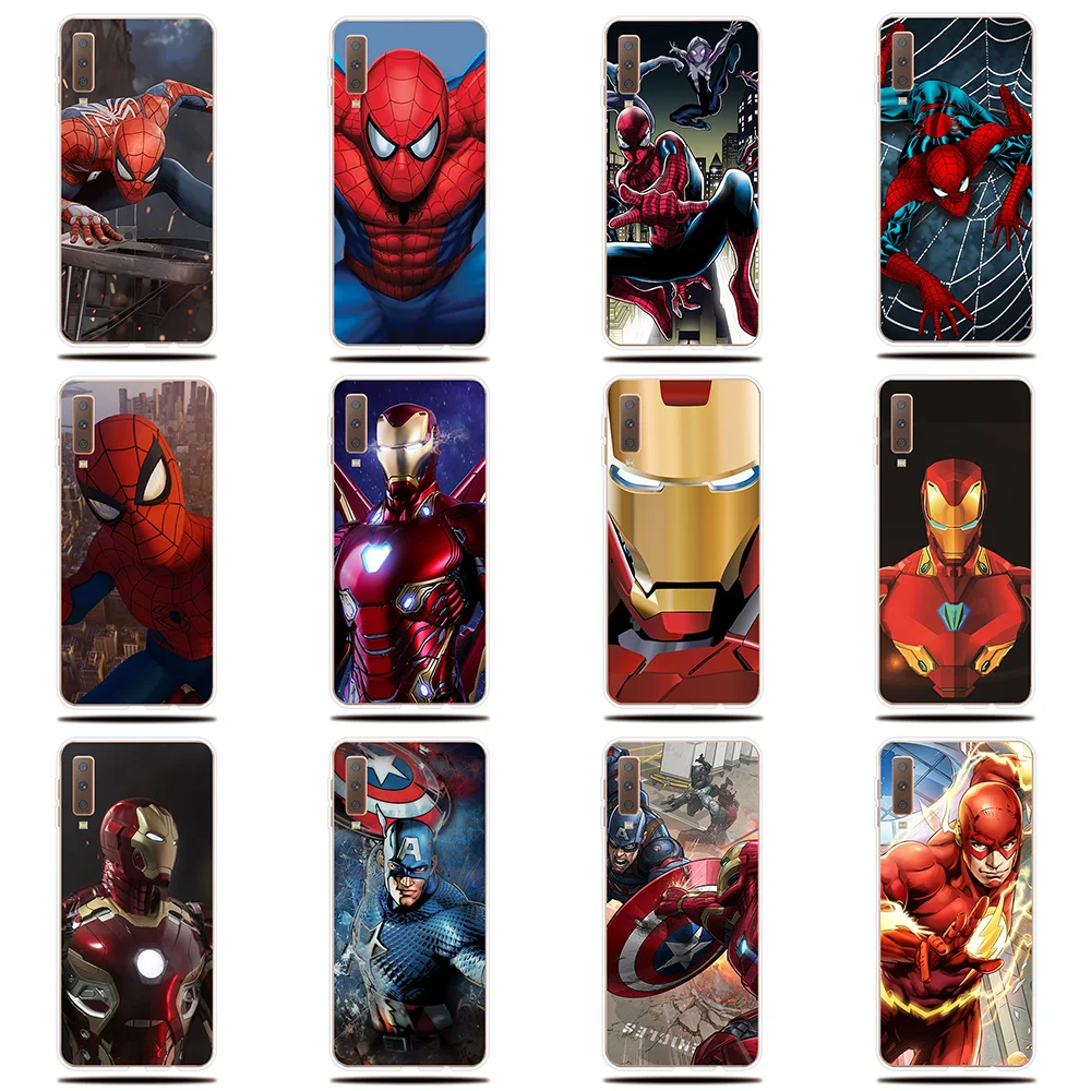 

Spiderman Iron Man Silicone Case For Samsung Galaxy A3 A5 A7 2017 2016 2015 Cover For Samsung A6 A8 A9 Plus 2018 A6S A8S Case