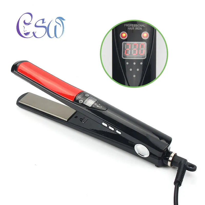 

CSW LCD Display Titanium Plates Flat Iron Straightening Irons Styling Tools Professional Hair Straightener Flat Iron Hair Iron