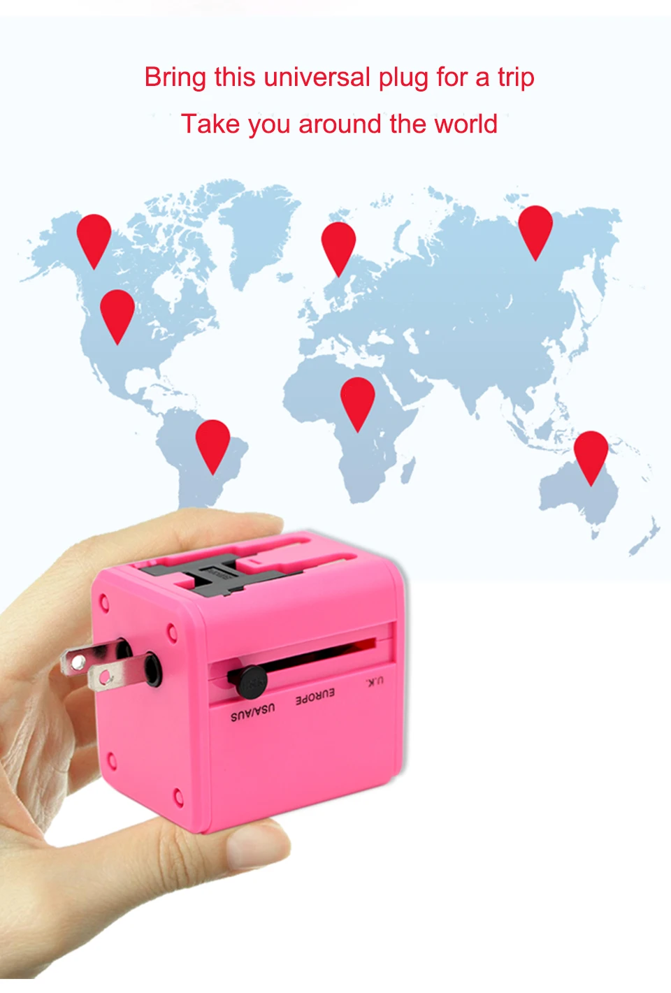  International Universal Travel Converter Fast Charge Plug Socket For USAUUKEUCN Dual USB Charging Electrical Power plug (4)
