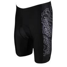 Черный лайкра Мужчины Силиконовые демпфирования Велосипеды шорты дышащий китайский дракон Велосипеды Джерси Личность велосипед одежда