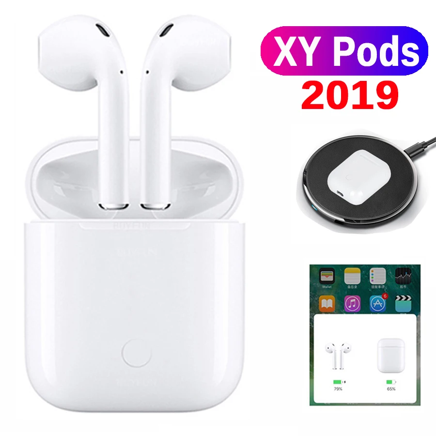 

2019 Newest XY Pods TWS Mini Earphone Bluetooth 5.0 Wireless Touch Control Earbuds With Pop up Windows W1 Chip Headset PK i12