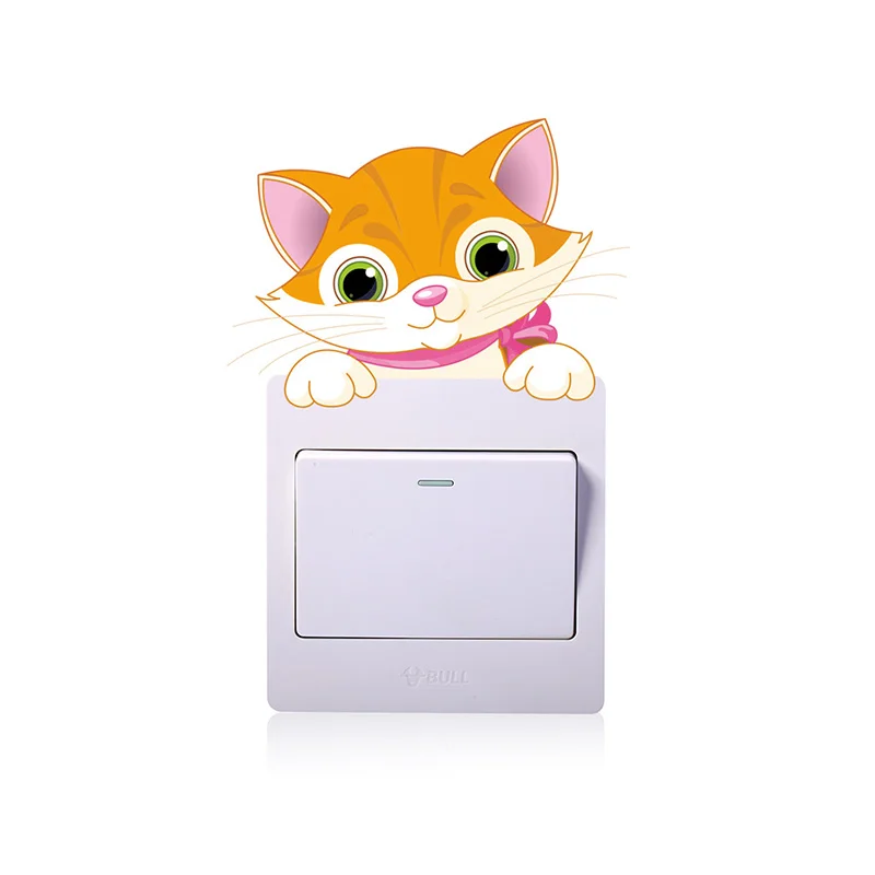 

New Cartoon 3D On-Off Sticker Switch Pad Cover Wall Decal For Baby Nursery Bedroom Light Switch Stickers For Kids Decoration