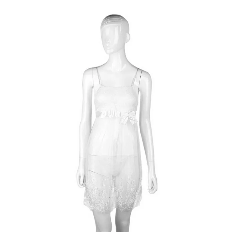 Для женщин пикантные прозрачные кружево без рукавов Нижнее белье с вырезом на спине белье пижамы платье