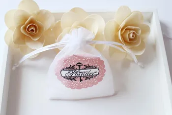 

Customized two color Logo Organza Gift bag Candy Bags Jewellry Package Pouch wedding gift bag