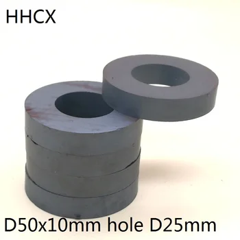 

5pcs/lot Y30 Ring Ferrite Magnet 50*10 mm Hole 25mm Permanent magnet 50mm x 10mm Black Round Speaker 50X10 50-25*10