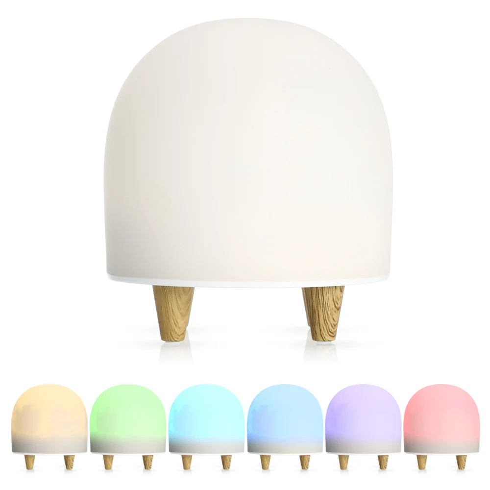 

Portable LED Nursery Baby Night Light Silicone Cute Touch Sensor Tap Control Lamp Two Level Brightness Kids Bedside Bedroom Lamp