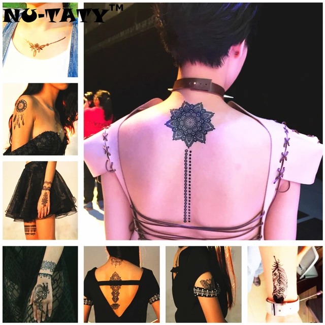 Nu-TATY Wedding Bride Black Lace Temporary Body Art Flash Tattoo Sticker 21x15cm Waterproof Henna Tatoo Sex Products Sticker Nu-TATY Wedding Bride Black Lace Temporary Body Art Flash Tattoo Sticker 21x15cm Waterproof Henna Tatoo Sex Products Sticker