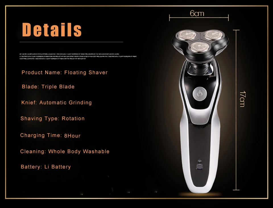 4D плавающий электробритва бритвы Triple Blade бритвенный станок для Для мужчин Перезаряжаемые Многофункциональный волос триммер моющийся
